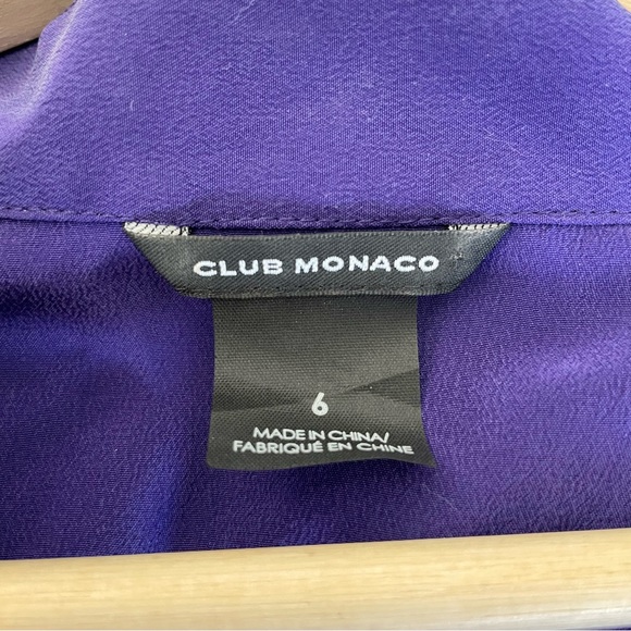 Club Monaco 100% Silk ruffle dress, size 6, Purple - Picture 2 of 3